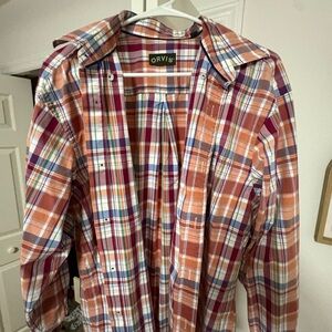 Orvis Multicolor Plaid Button-Up Shirt — Orange, Blue & Purple